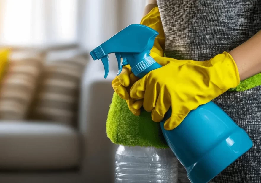 Standard cleaning in Cincinnati kitchen and living room